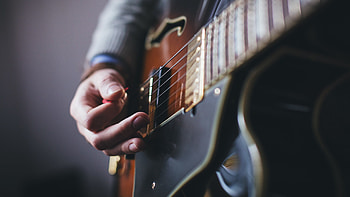 Guitar, mediator, instrument, hand HD wallpaper
