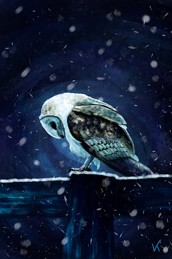 Art, Owl, Snow, Bird HD phone wallpaper