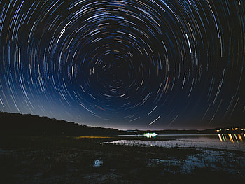 Nature, Night, Shine, Starry Sky, Brilliance, Rotation HD wallpaper
