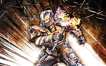 Titan, grunge art, Destiny, Guardian class, Destiny characters, brown abstract rays, Titan Destiny HD wallpaper