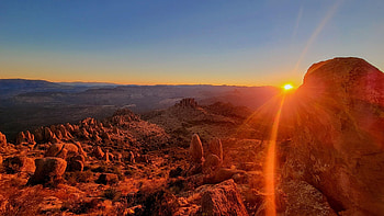 Flatiron Peak Sunrise, Phoenix Arizona, sky, mountains, rocks, landscape, sun, usa HD wallpaper
