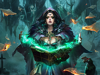 Fantasy witch , Enchanting background, Mysterious HD wallpaper