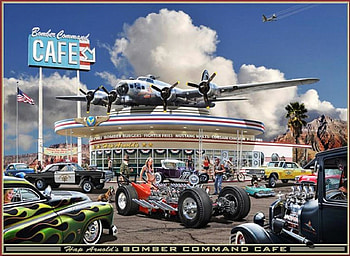 Bomber Command Cafe, military, retro, cafe, cars, diner, planes, police, vintage HD wallpaper