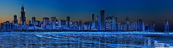 Chicago skyline dual monitor HD wallpaper