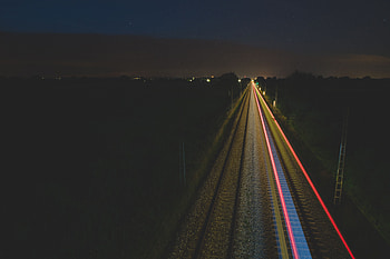 Cities, Night, Backlight, Illumination, Railway HD wallpaper