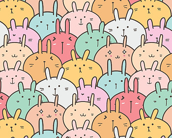 Bunnies, red, texture, easter, orange, pattern, rabbit, colorful, white, bunny, green HD wallpaper
