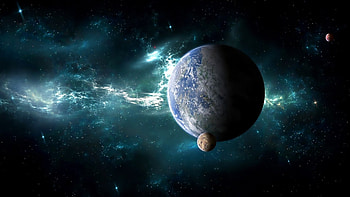 Galaxy Planets, planets, galaxy, space, 3D, stars, moons HD wallpaper