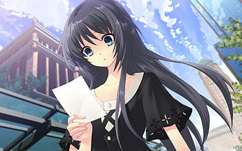 Now, Where Am I Suppose To Go?, Flyable Heart, Light, Shirasagi Mayuri, Kimi No Nagori Wa Shizuka Ni Yurete, Sky, Blue, Long, Anime Girl, Crossdressing, Hair, Black, Anime, Girl, Itou Noiji, Trap, Guy, Eyes, Anime Guy HD wallpaper