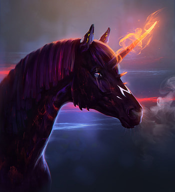 Art, Fire, Horse, Unicorn HD phone wallpaper