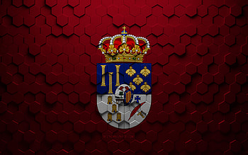 Flag of Salamanca, honeycomb art, Salamanca hexagons flag, Salamanca 3d hexagons art, Salamanca flag HD wallpaper
