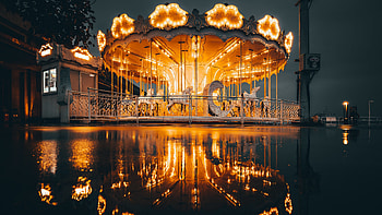 Merry-go-round, Carousel, Ultra HD wallpaper