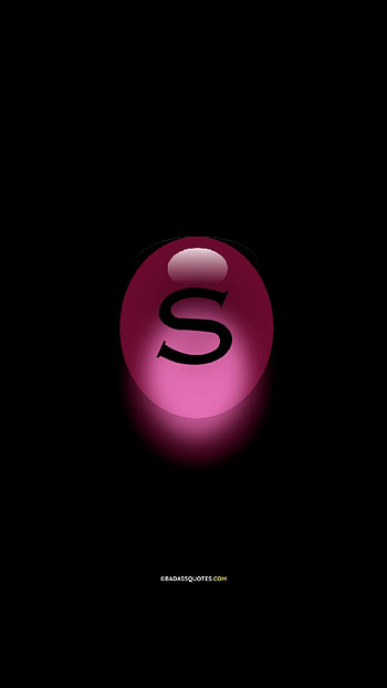S Letter, Pink Balloon, black background HD phone wallpaper