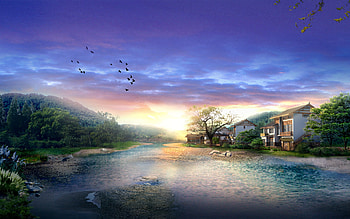 river-house HD wallpaper