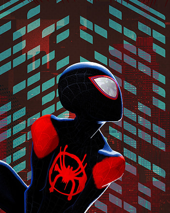 Miles Morales, black suit, Spider-Man: Into the Spider-Verse HD phone wallpaper