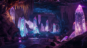 Enchanted Crystal Cave | Fantasy Adventure, fantasy, fantasy adventure, cave, crystal, mystical, crystal cave HD wallpaper