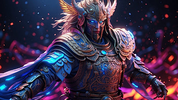 Modern Samurai, samurai, neon, warrior, Japan HD wallpaper