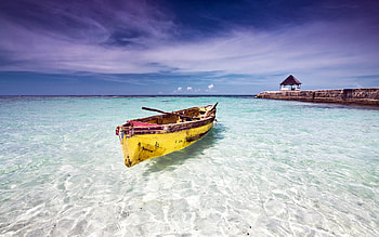 Landscape, Sea, Boats HD wallpaper