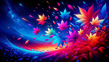 Colorful Autumn Leaves, falling leaves, fall, Abstract, digital painting HD wallpaper