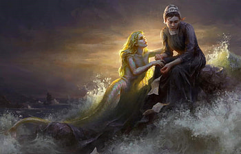 Illusion of Lost Dreams, sea, sad, digital, mermaid, art, fantasy, woman HD wallpaper