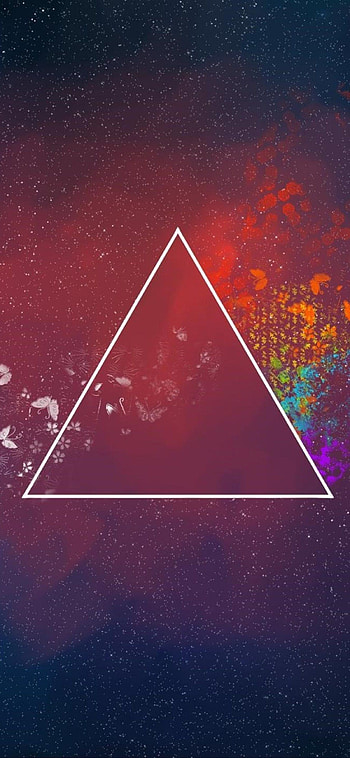 Red triangle , Eye-catching backgrounds, Bold color choice, Geometric style HD phone wallpaper