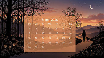 March 2026 | Twilight Calendar, March 2026 Calendar HD wallpaper
