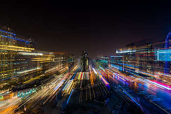 Time Lapse, long-exposure, light, trails, graphy, city, street HD wallpaper