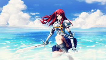 Red hot warrior, Mountain landscape, Queen of fighters, Erotic scenery HD wallpaper