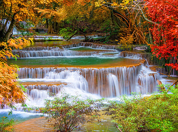 Erawan National Park, Thailand, Waterfall, , Erawan Waterfall, Fall, Tenasserim Hills, Waterfalls HD wallpaper