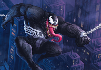 Venom, a villain, swing, artwork HD wallpaper