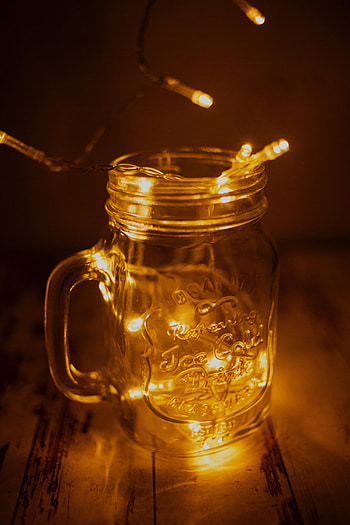 Shine, Light, Miscellanea, Miscellaneous, Cup, Glow, Garland, Mug HD phone wallpaper