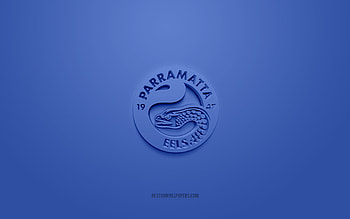 Parramatta Eels, creative 3D logo, blue background, National Rugby League, 3d emblem, NRL, Australian rugby league, Sydney, Australia, 3d art, rugby, Parramatta Eels 3d logo HD wallpaper