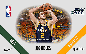 Joe Ingles, Utah Jazz, Australian Basketball Player, NBA, portrait, USA, basketball, Vivint Arena, Utah Jazz logo HD wallpaper