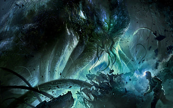 Cthulhu Awakens, cthulhu, elder, fantasy, dark HD wallpaper