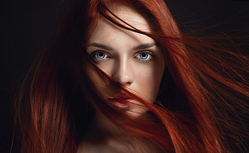 Redhead, girl, hairs on face HD wallpaper