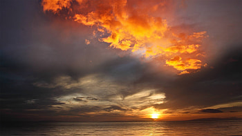 Sailor's Delight, sea, clouds, sky, Firefox Persona theme, sunset, ocean HD wallpaper