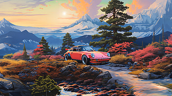 Porsche 911 Harmony With Natural Landscapes, porsche-911, porsche, cars, artwork, artist, art, digital-art, landscape HD wallpaper