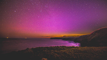 Starry Sea Night Sky, Twilight, Nights, Stars, Shore, Sea, Nature, Oceans, Sky HD wallpaper