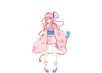 Minimal, anime girl, cute, touhou, Hata no Kokoro HD wallpaper