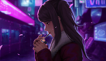 Jill Stingray Avid Smoker, neon, smoking, artist, artwork, digital-art HD wallpaper