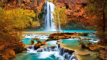 Waterfalls, Nature, Autumn, Waterfall, River HD wallpaper