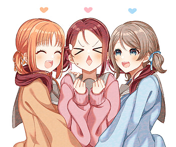 Riko Sakurauchi, Chika Takami & You Watanabe, You Watanabe, Chika Takami, Riko Sakurauchi, Anime, Love Live! Sunshine!! HD wallpaper