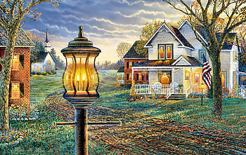 Farm Lamplight F1Cmp, architecture, art, landscape, farm, beautiful, artwork, scenery, wide screen, painting, farmhouse HD wallpaper