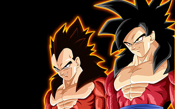 Super Saiyan Four Goku and Vegeta, z fighters, anime, saiyan, dragonball HD wallpaper