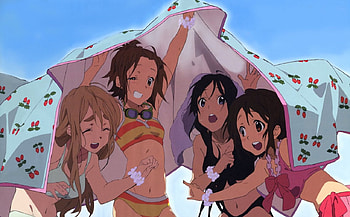 K-on friends on a summer day, summer, girls, anime, friends HD wallpaper