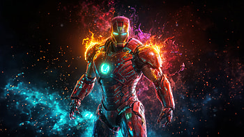 Iron Man Divine Vengeance, iron-man, superheroes, artwork, digital-art, ai, deviantart HD wallpaper