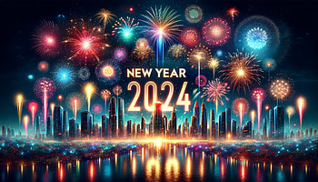 New Year 2024 Fireworks Celebration, New Year 2024, 2024 HD wallpaper