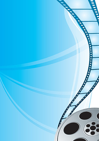 Cinematograph, Film Strip, Blue Background, Vector Art HD phone wallpaper