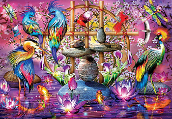 Fantasy in Flight, colors, puzzle, birds, fantasy HD wallpaper