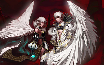 Angels, white, fantasy, love HD wallpaper