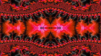 Trippy Psychedelic Fractal, trippy, psychedelic, aesthetic, red, black, Abstract, fractal, abstract black, red and black HD wallpaper